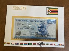 Zimbabwe 2 Dollar Notenbrief
