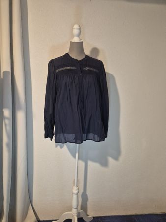 Bluse C&A dunkelblau Baumwolle Grösse 44 guter Zustand