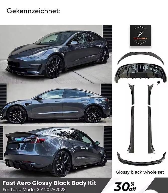 Tutti pezzi di ricambio auto: Tesla Model 3 Spoiler Bodykit  – Usato da Einigen venduto da laramino 1