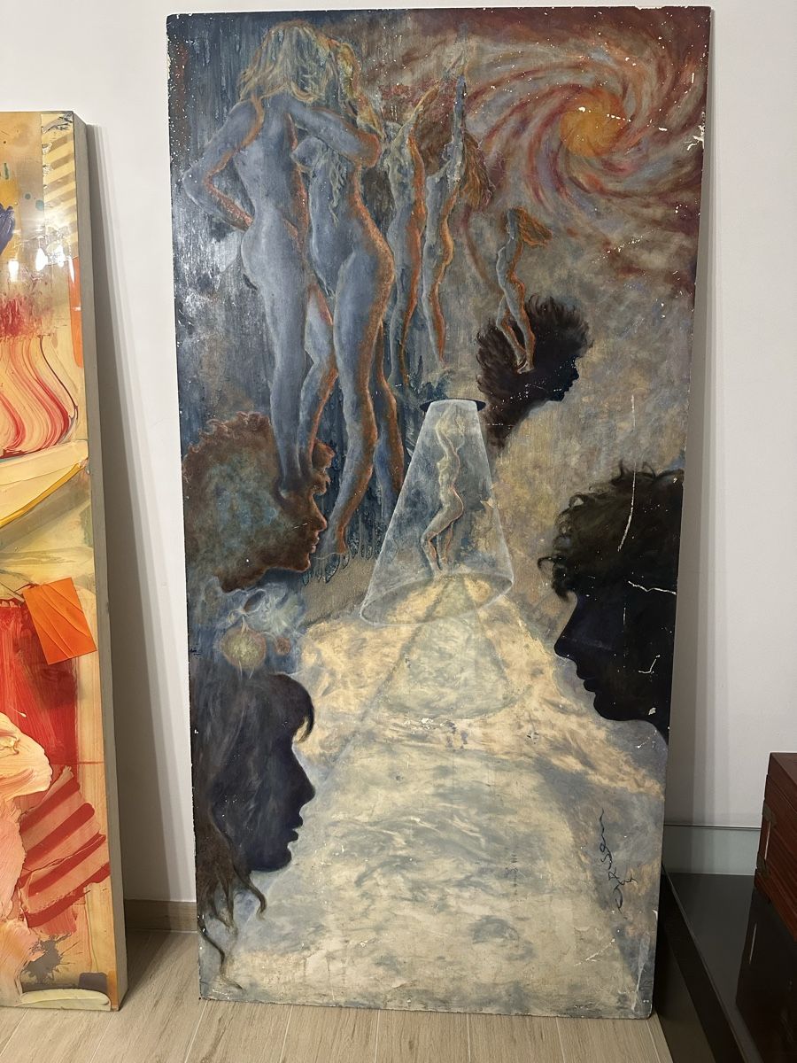 Dipinti: Tableau signé José Gerson "Cosmos" 178x83 – Usato da Bellevue venduto da bordeaux075cl