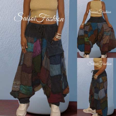 Sommer HippieGoa Boho Handmade100%Baumwolle Haremshose XS-XL