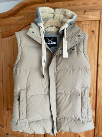 DAUNENWESTE VON SANSIBAR GRÖSSE S, BEIGE, MIT KAPUZE