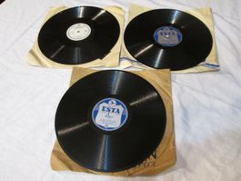 3x Disques Vinyles ESTA Tchécoslovaquie Vintage 78 tours