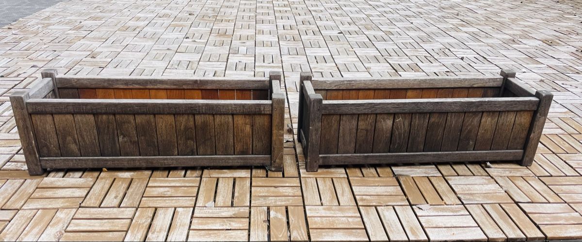 Vasi per fiori: 2er Set Holz-Blumenkasten – Usato da Davos Platz venduto da CarmenRi