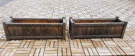 2er Set Holz-Blumenkasten
