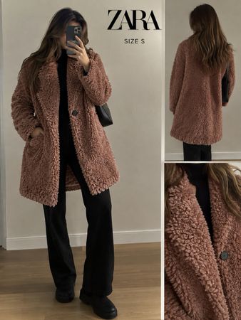 Zara Teddy Mantel in Rosé