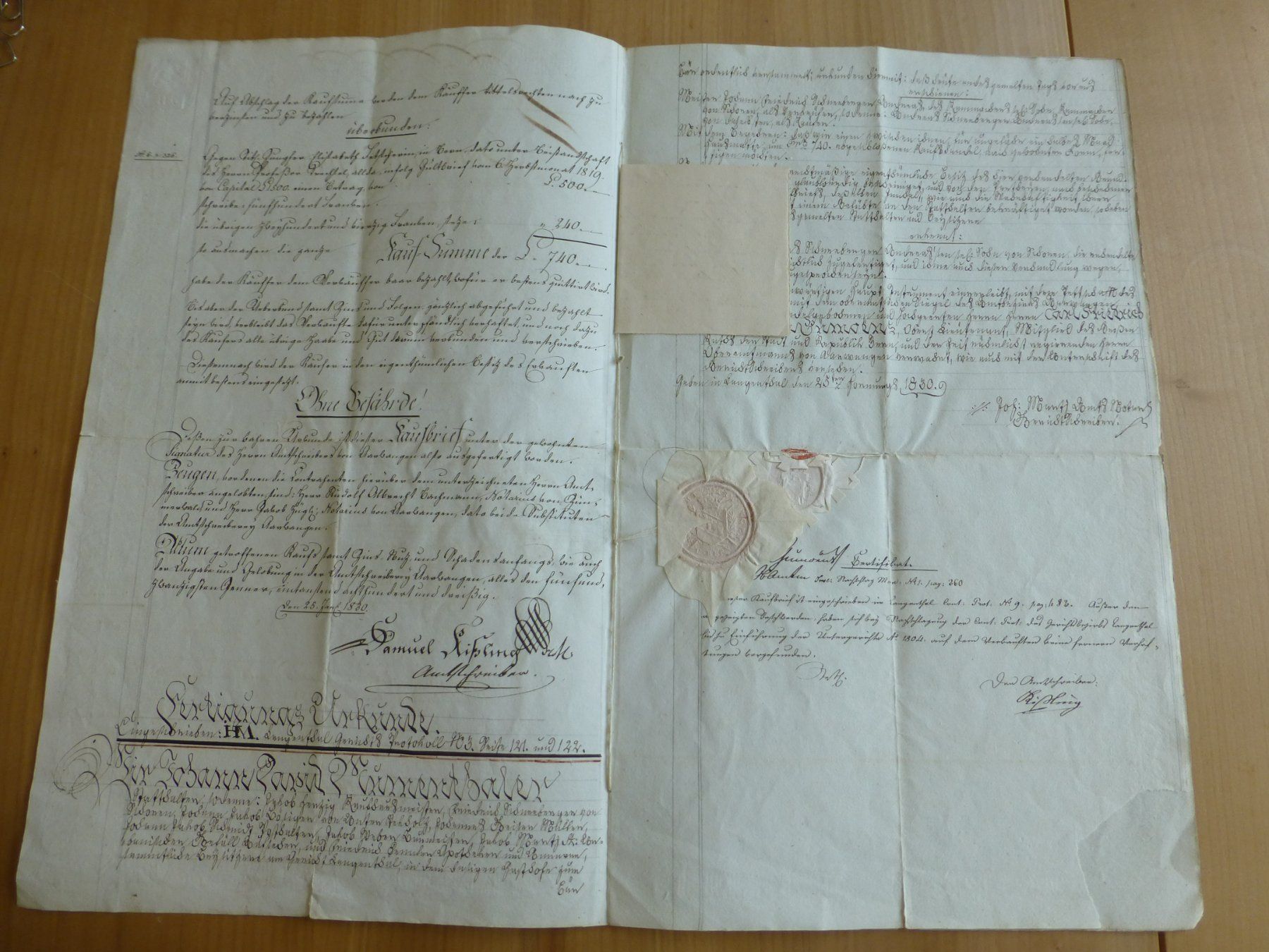 Documenti: Langenthal- Schoren, Kaufbrief, 25.Januar 1830 – Usato da Bettlach venduto da 1saurer 1