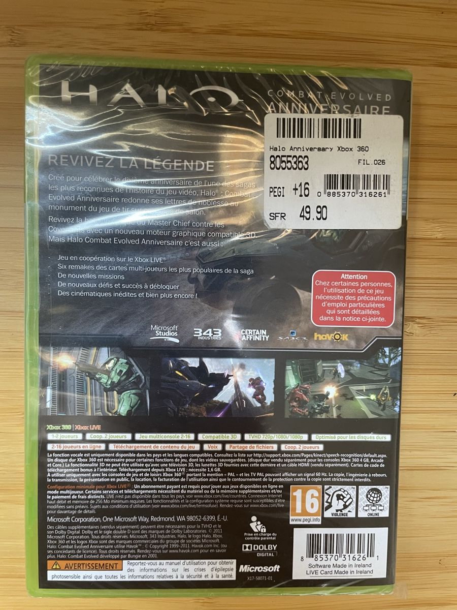 Jeux: Halo combat evolved anniversary / Xbox 360 / Neuf  – Neuf avec emballage d'origine à Colombier NE par Aixro50 1