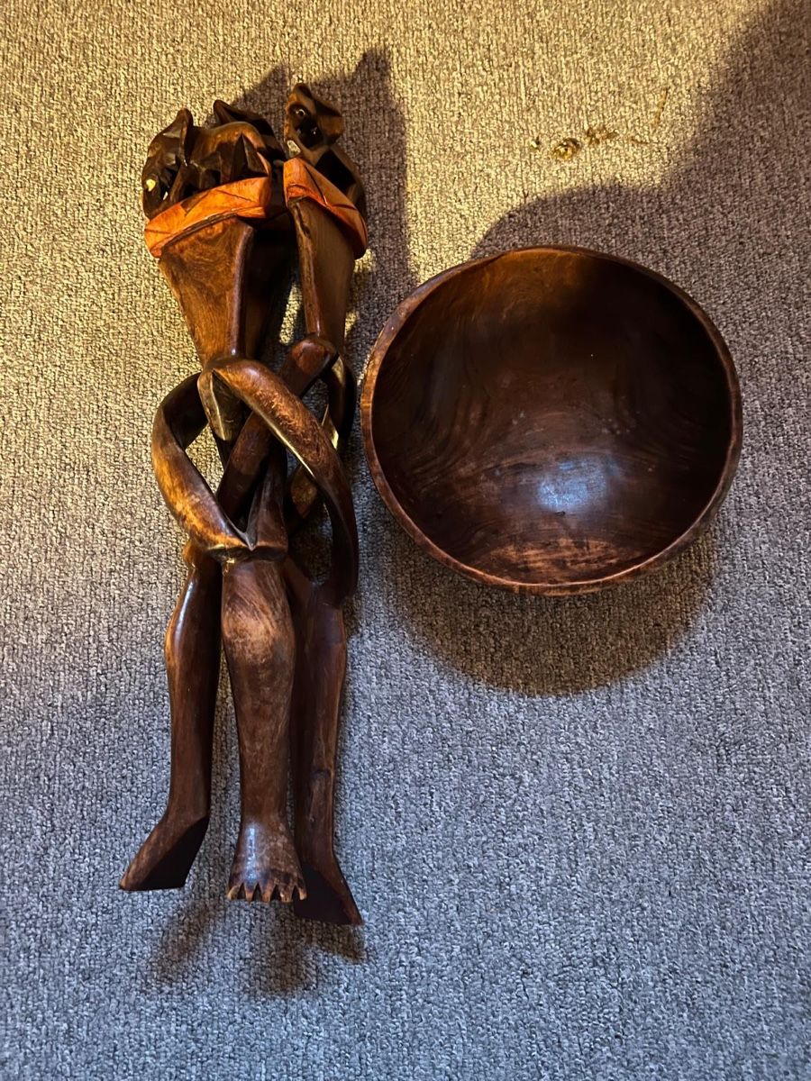 Sculture & Statue: Afrikanische Dekoration mit Schale – Usato da arch venduto da Amaga 1