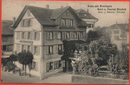 Gruss aus MENZINGEN Hotel u. Pension Hirschen - J. Bächler