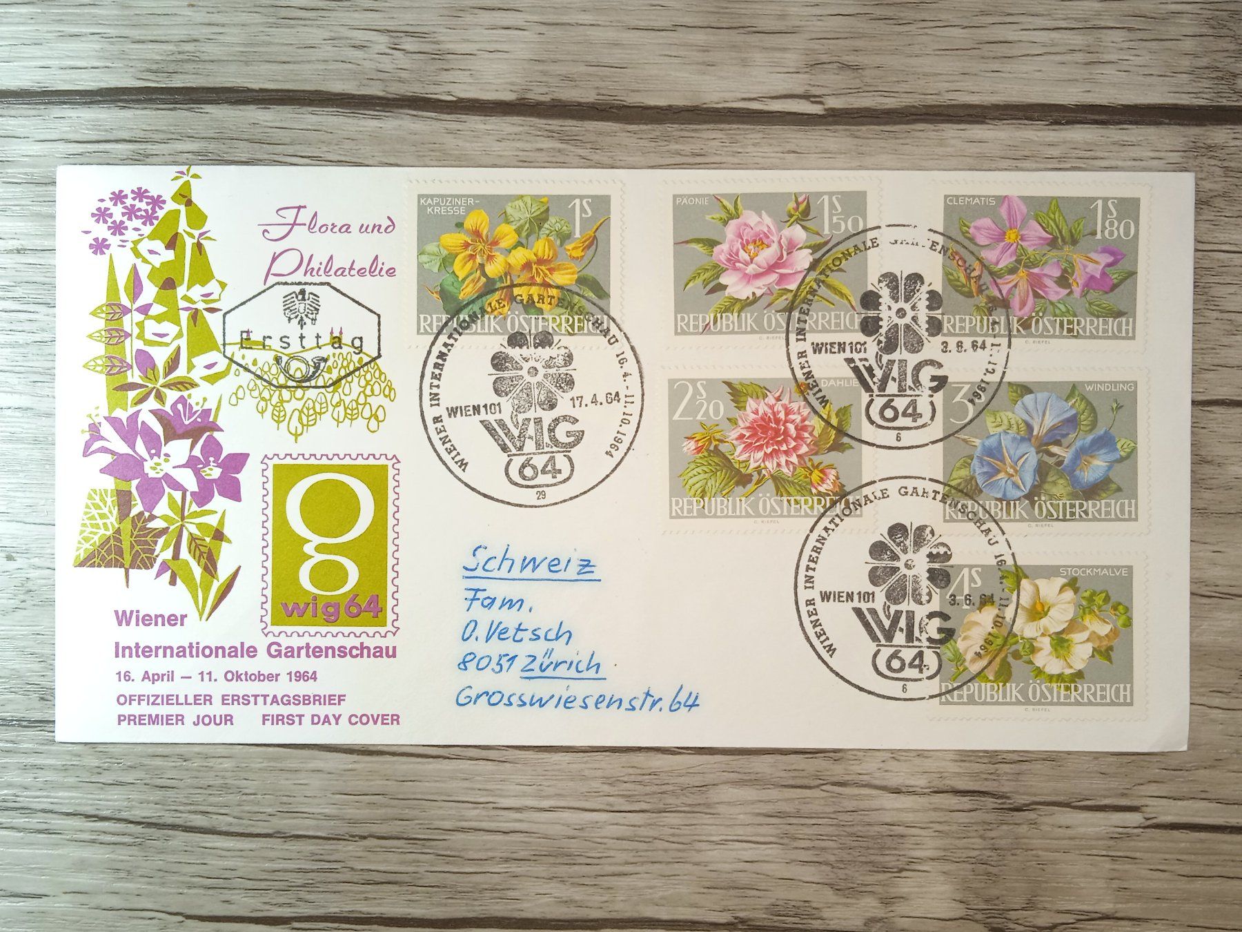 Tutti i francobolli: TR51 Enveloppe + Timbre Autriche 1964 – Usato da Cousset venduto da Patrick_Collections