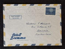 Enveloppe Luftpost Hotell Bromma Suede 1961
