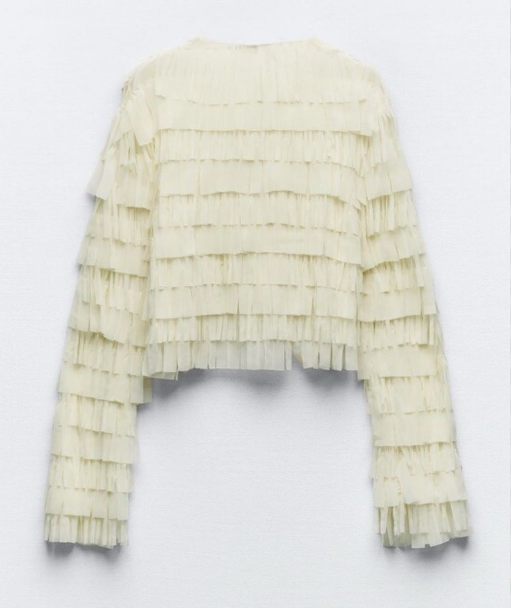 Zara Giacche: Zara Fransen Jacke, Vanilla – Usato da Baden venduto da Tiffany6878 8