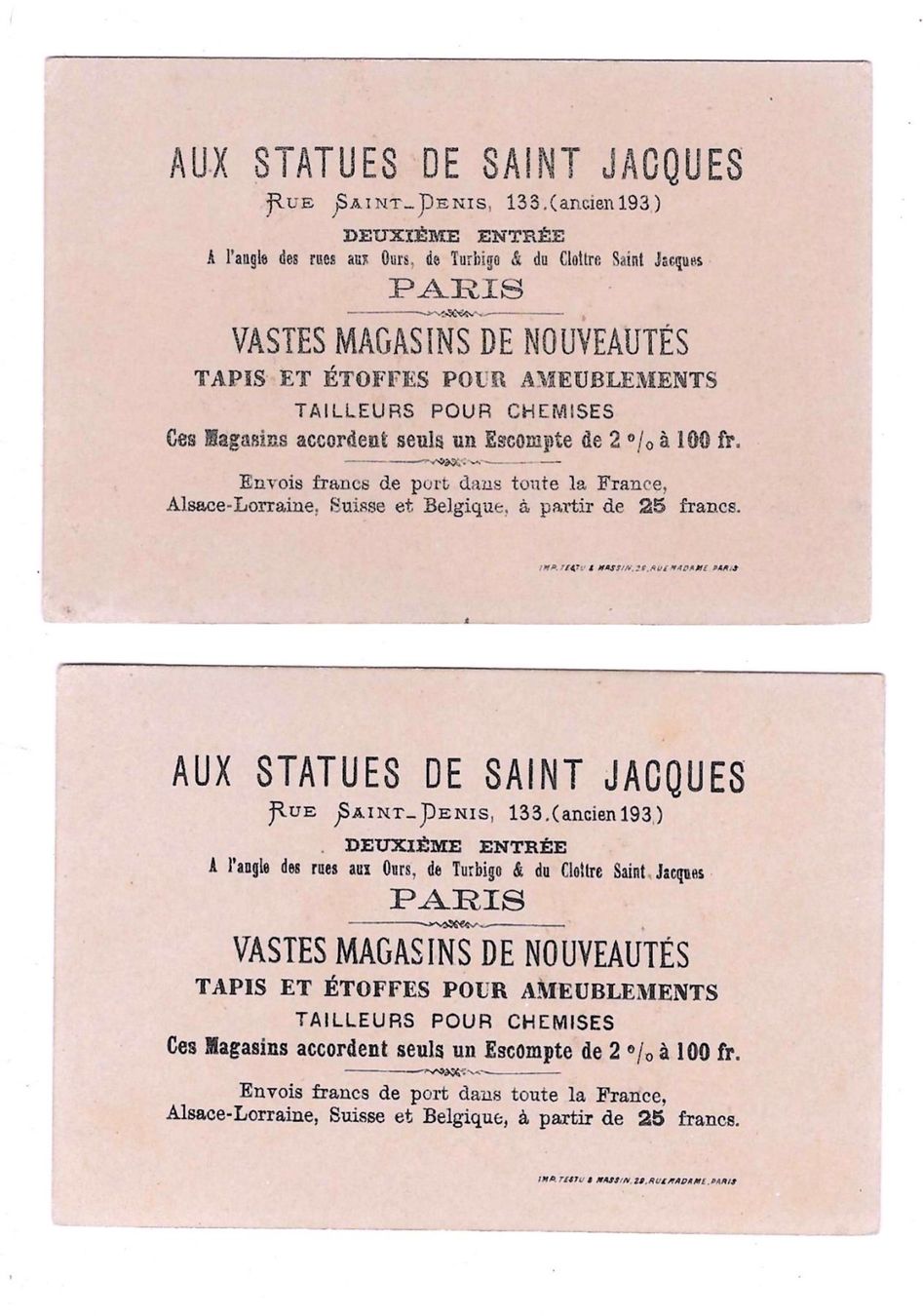 Grafica & Litografie: Cartes publicitaires - Chromo – Usato da Genève venduto da edelweiss1900 3