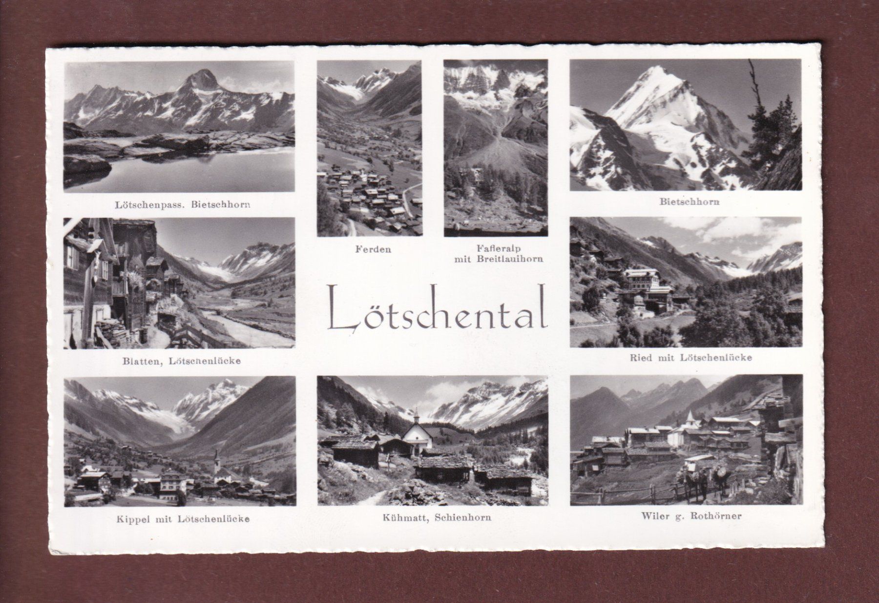 Cartoline postali: LÖTSCHENTAL - 9 Bilder - 1963 – Usato da Pully venduto da nicecards