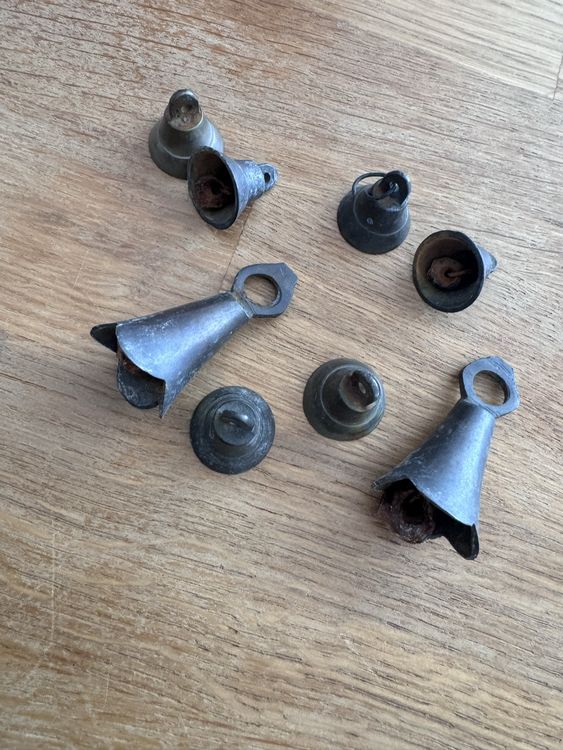 34 Vintage Glocken Mit Haken - Rustikale Glocken Set 3,8cm Für Deko