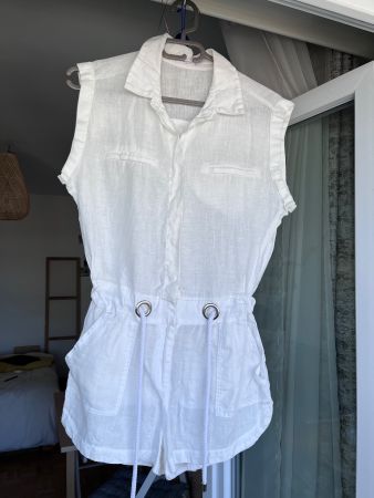 Combishort Mango lin blanc T.S – Été léger – Excellent état