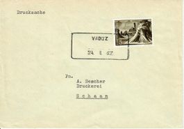Brief, Aushilfsstempel Vaduz 1962
