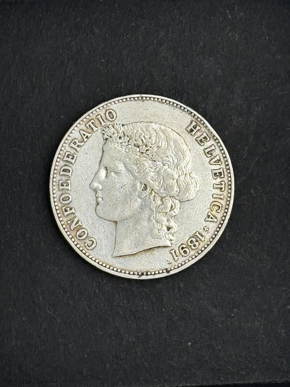 Tutti le monete: 5 Franken 1891 B Silber – Usato da Oberwil (Dägerlen) venduto da Kurkuma