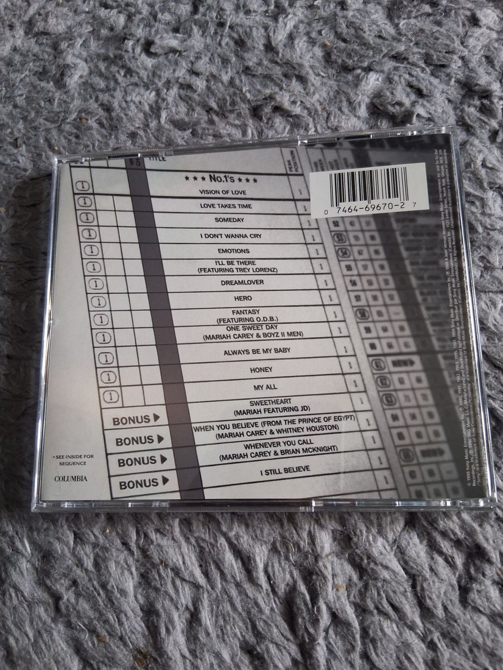 CD: MARIAH CAREY    #1'S        CD – Usato da Wetzikon ZH venduto da Ramones01 1