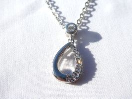 Kette, Anhänger mit Zirkonien/ neu