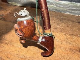 Antike Red Point Tabakpfeife Old Briar, echter Sammlerstück 