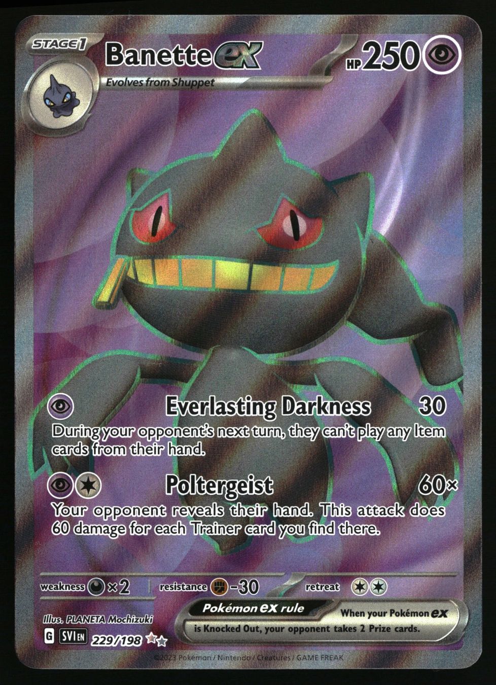 Pokémon Carte collezionabili: Banette ex #229 Pokemon Scarlet & Violet – Usato da Feuerthalen venduto da Plazatoys
