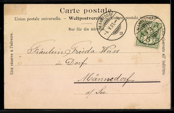 Cartoline postali: AK Morgarten, Ortsansicht mit Häusern und Kirche – Usato da Berlin venduto da bartko-reher 1
