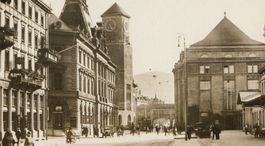 St. Gallen:  Post und Bahnhof, animiert um 1930