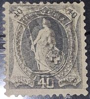 Stehende Helvetia 40Rp mit verschiebungen ?¿