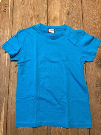 T-Shirt hellblau Grösse XS mit Druck auf Rückseite