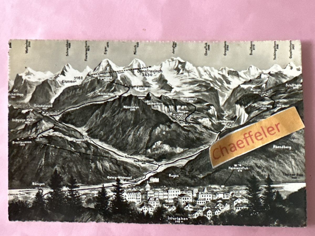Ansichtskarten: Interlaken, Berner Oberland  – Gebraucht aus Zürich von Chaeffeler