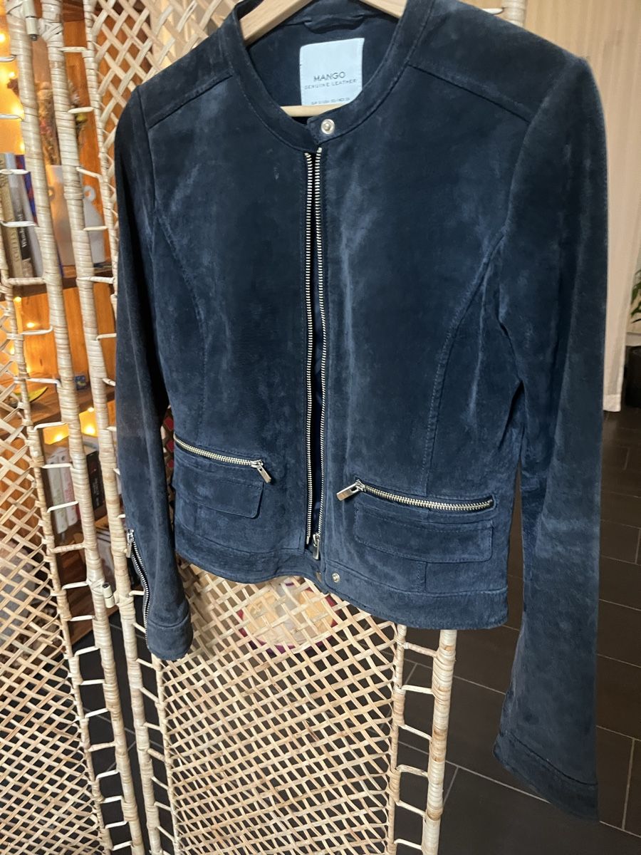 Mango Giacche: Dunkelblaue Wildlederjacke, Grösse XS – Usato da Oberrieden venduto da Schnaepplijaeger_24