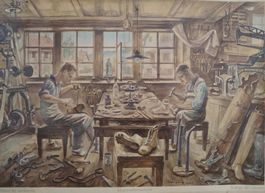 🖼️ Schulwandbild Nr. 55 – Schuhmacherwerkstatt (1947) #te