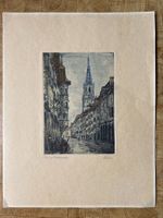 Gravure ancienne Berne Münstergasse signée Delun