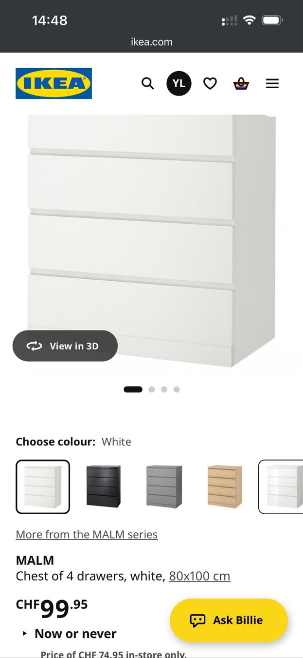 Ikea Cassapanche: White IKEA MALM 4-Drawer Chest - Great Condition! – Usato da Cham venduto da yin_95xl 2