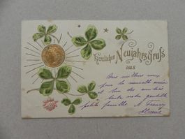 Karte mit Aufdruck Schweizer Helvetia Münze  " Gold " 100