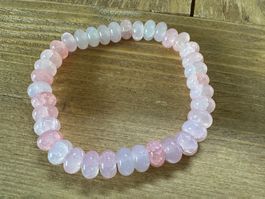 🌸 Zartes Rosa-Achat Armband Naturstein elastisch 🌸