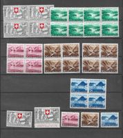 Pro Patria 1952 postfrische Viererblocks u. Einzelmarken