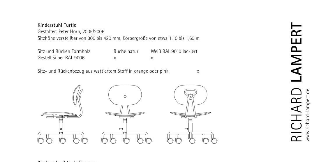 Richard Lampert Sedie: Lampert Kinderstuhl Turtle – Nuovo e nell'imballaggio originale da Zürich venduto da TatiD 2