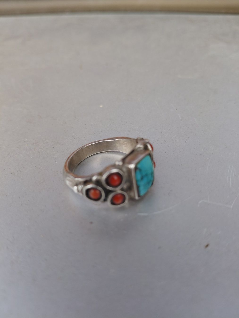 Anelli: Bague ancienne turquoise et corail – Usato da Boussens venduto da mgerma54 1
