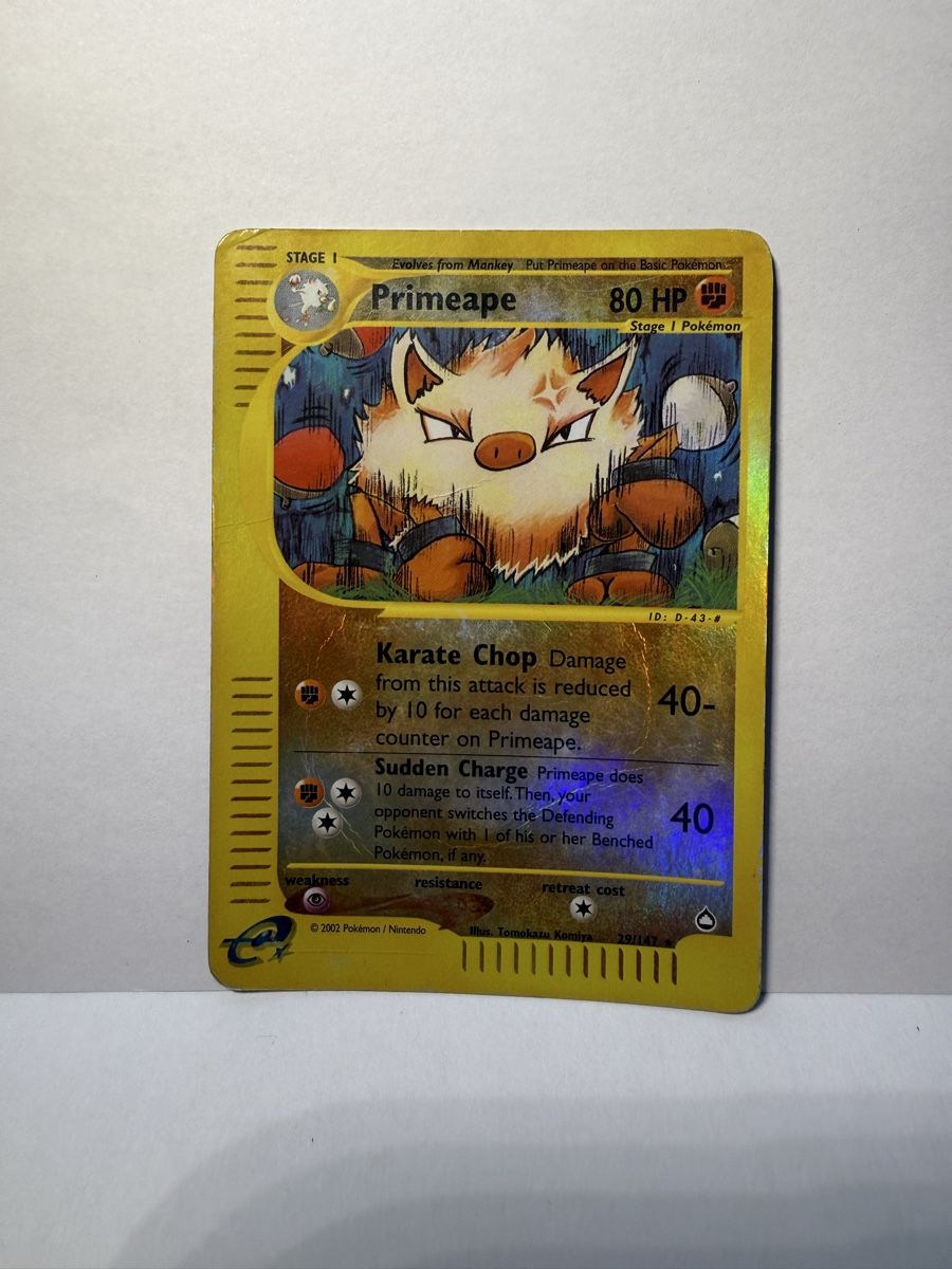 Pokémon Carte collezionabili: Primeape 29/147 Reverse Holo - Aquapolis Pokemon DMG – Usato da Lugano venduto da ktm_7jr7