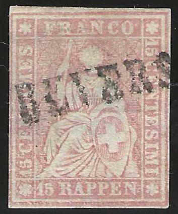 Tous les timbres: Strubel 24G, Einzeiler BEVERS Rückseitig hell – D'occasion à Wildhaus par Brunphil