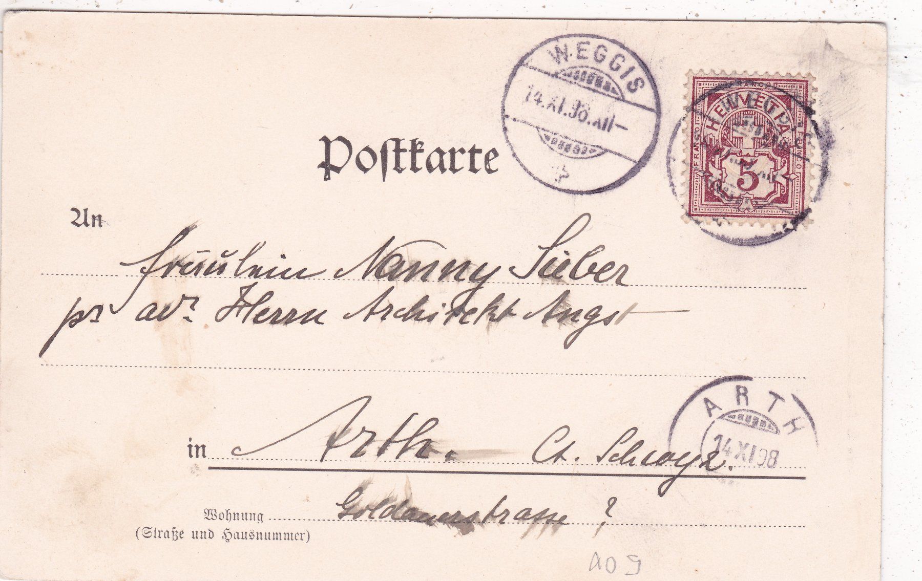 Cartoline postali: Kitsch Kunst  In den Ferien 1898 – Usato da Herisau venduto da Lisegrat2008 1