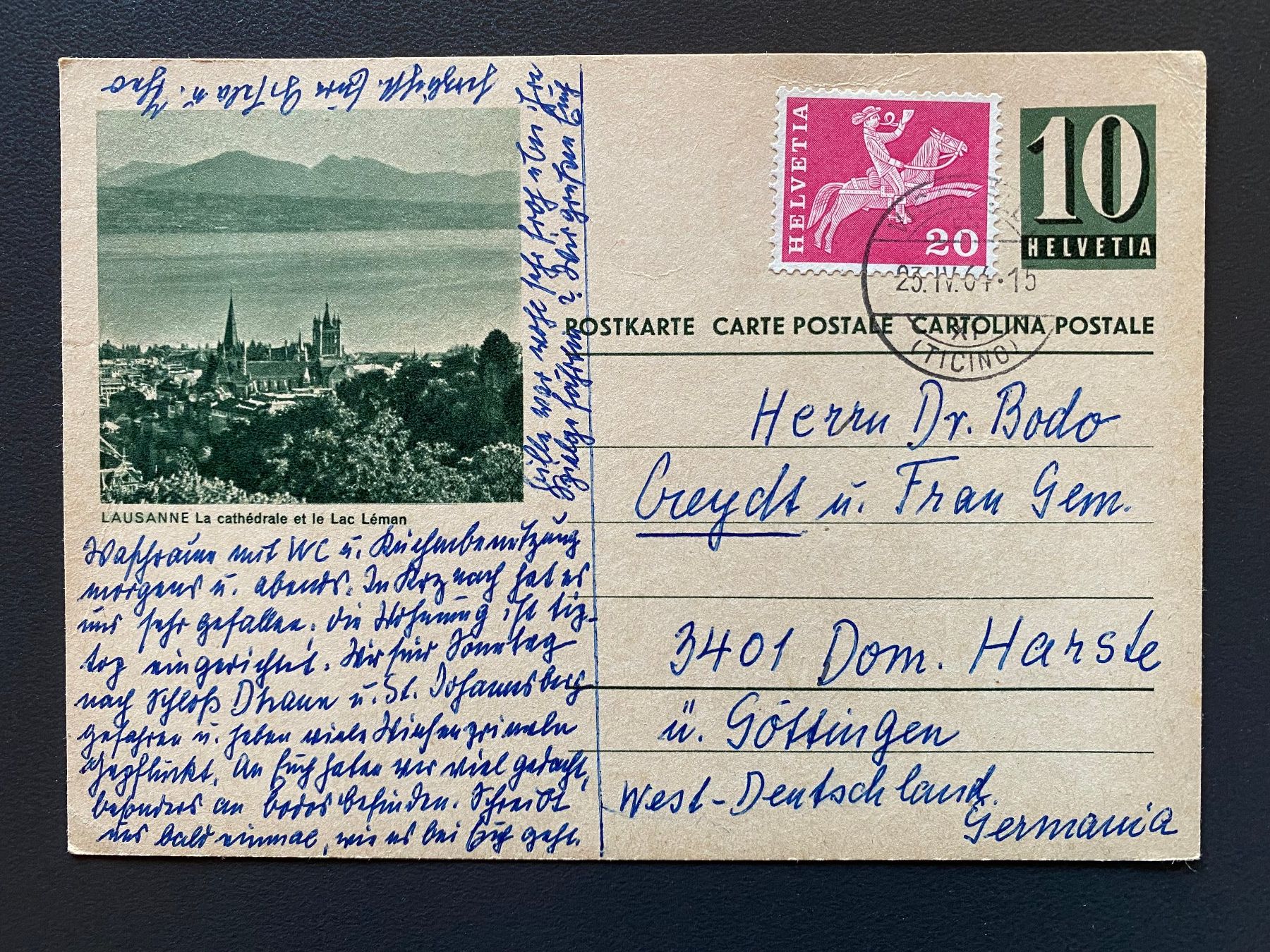 Tutti i francobolli: Alte Postkarte CH 1964 – Usato da deitingen venduto da popcorn02