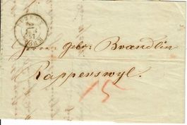 Vorphila Brief, Luzern 1857 - Rapperswil - Uznach