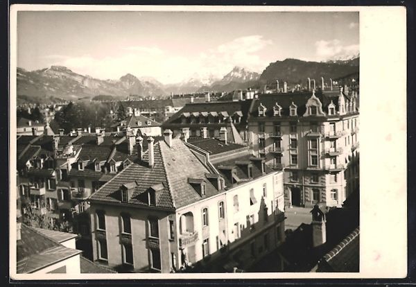 Cartoline postali: AK Luzern, Panorama mit Bergen – Usato da Berlin venduto da bartko-reher