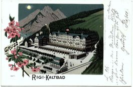 LITHO Gruss vom Rigi-Kaltbad - Bahn - gel. 1900 n. Affoltern