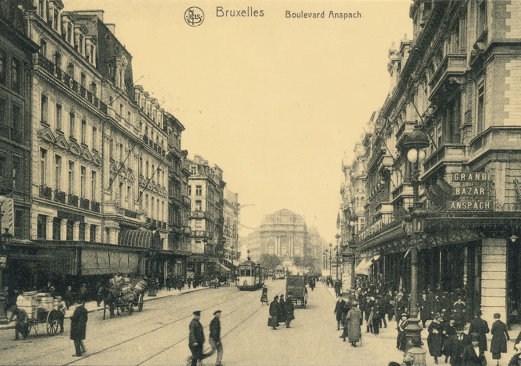Cartoline postali: Bruxelles Boulevard Anspach - 1900 - Tramway – Nuovo (secondo la descrizione) da St-Léonard venduto da thipif