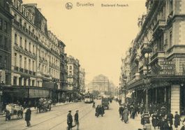 Bruxelles Boulevard Anspach - 1900 - Tramway